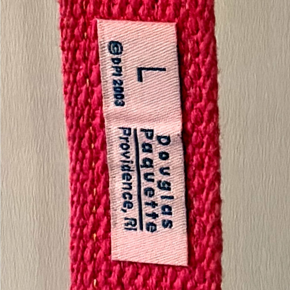 Douglas Paquette “H” Closure Tropical Fish Pink Canvas Belt Women’s Size Large - Picture 8 of 8